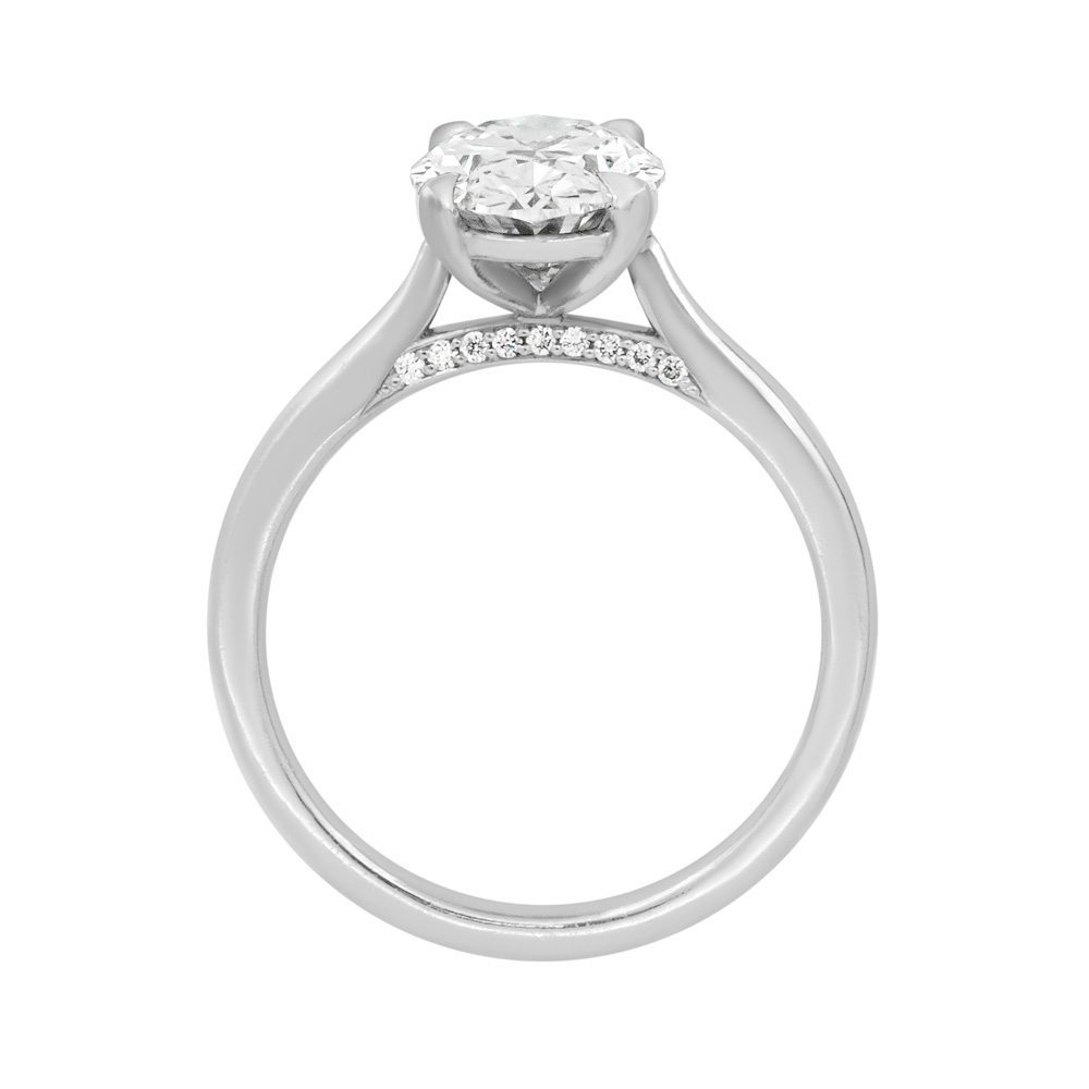 DCJ7419 Oval Dia Bridge Solitaire Profile Plat
