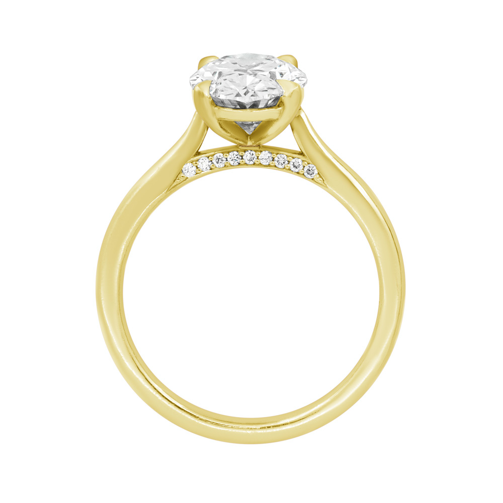 DCJ7419 Oval Dia Bridge Solitaire Profile Yg