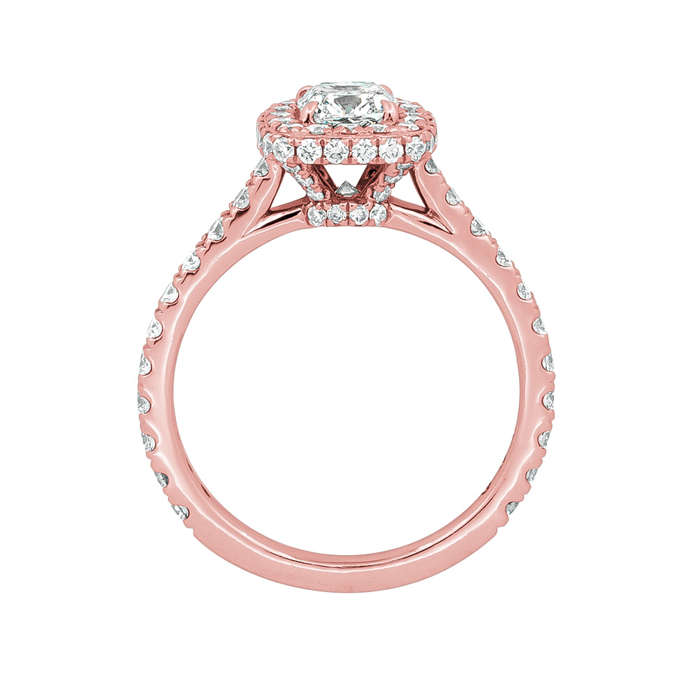 DCJ7347 Cushion Halo With Diamond Shoulders Profile Rg