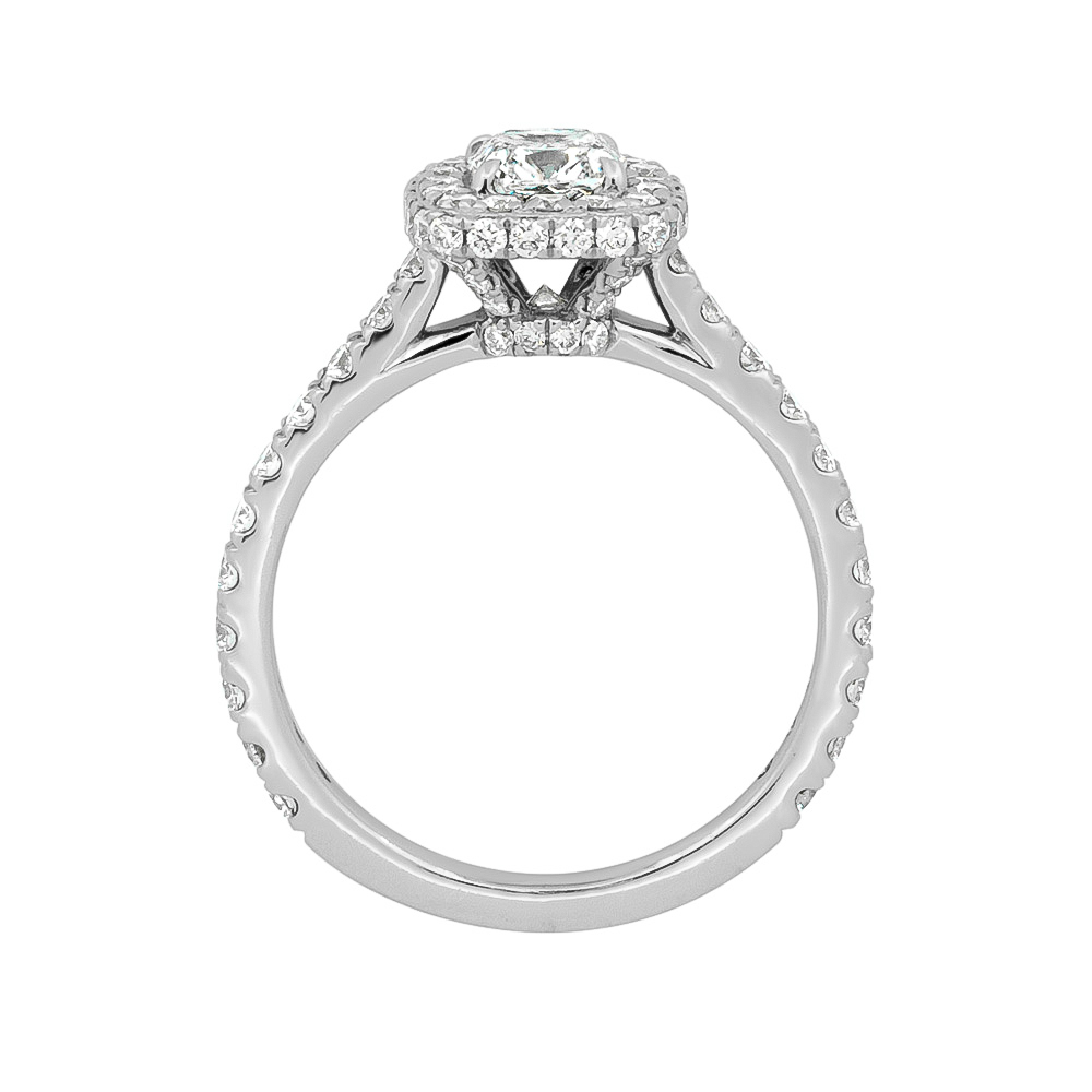 DCJ7347 Cushion Halo With Diamond Shoulders Profile Wg
