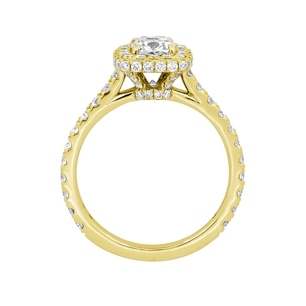 DCJ7347 Cushion Halo With Diamond Shoulders Profile Yg