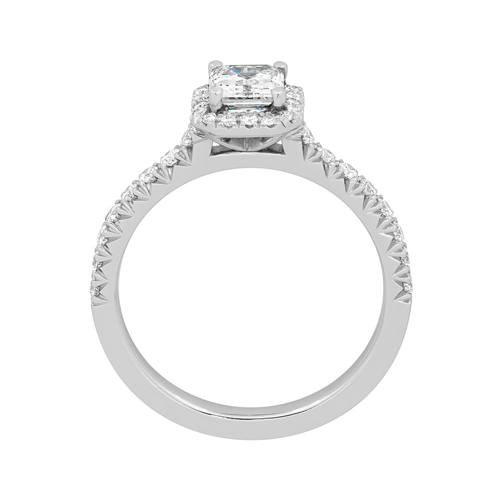 DCJ5705 Emerald Cut Halo Profile Plat