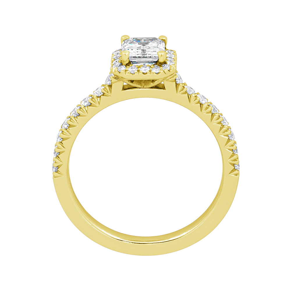 DCJ5705 Emerald Cut Halo Profile Yg